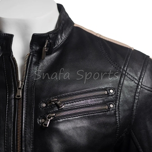Custom Inside Pockets Design Top Selling Men Leather <b>Jacket</b> Trendy Stylish <b>Zip</b> <b>Up</b> Winter Season Solid Color Leather <b>Jackets</b> - Product Image 3