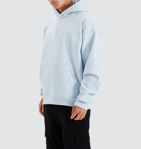 Sudadera con Capucha Oversize para Hombre, Color Sólido, Algodón y Felpa, Estilo Casual para Otoño, con Bolsillos, Diseño Tejido - Product Image 4