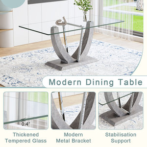 Meubles de salle à manger de qualité supérieure, vente en gros, table rectangulaire moderne et chaises, table de salle à manger de luxe et ensemble de 6 chaises - Product Image 2