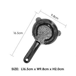 Passoire à cocktail Hawthorne en acier inoxydable 304 gravée de motifs floraux noirs, accessoires de bar pour barman - Product Image 3