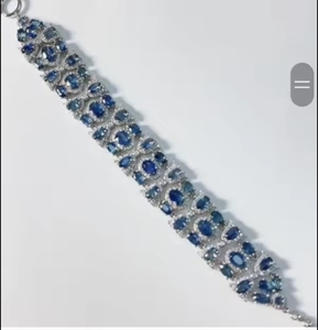 กำไลข้อมือเงินแท้ 925 ประดับพลอยแซฟไฟร์โทแพซตามความต้องการของลูกค้า - Product Image 2