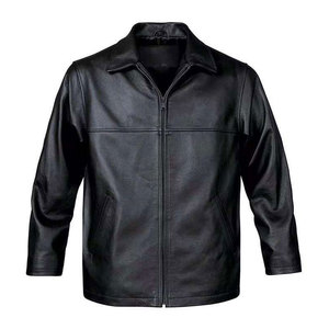 Classic Urban Design Men's <b>Winter</b> <b>Leather</b> <b>Jacket</b> with Stand Collar and Front Logo Breathable Eco-Friendly Casual Fashion - Product Image 1