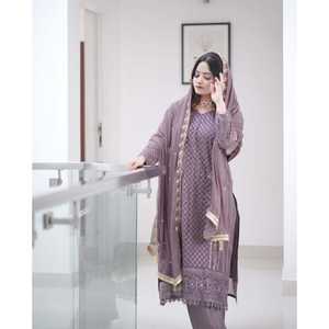 Conjunto de Diseño de Chifón para Fiesta con Top, Pantalón y Dupatta para un Look Elegante - Product Image 6