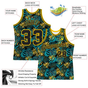 Camiseta de Baloncesto Sublimada Personalizada con Estampado de Hojas Tropicales, Uniforme de Equipo sin Mangas, Unisex, Transpirable, de Poliéster - Product Image 2