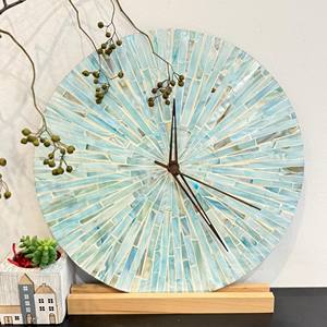 Decorative mother of pearl <b>clock</b> with mosaic pattern large shell inlaid wall <b>clocks</b> home accent - Product Image 5