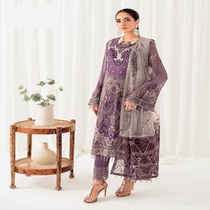 ชุดเดรส Anarkali ปักลายสำหรับผู้หญิงชุดแต่งงาน3ชิ้นและอินเดียชุดปาร์ตี้ยาวผ้าชีฟองสไตล์ปากีสถานสำหรับเด็กผู้หญิง - Product Image 6