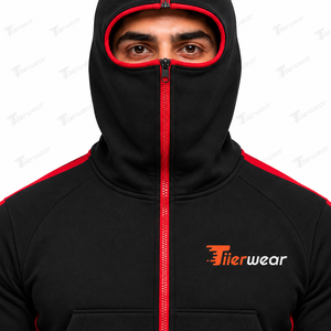 Sudadera con capucha y cremallera completa para hombre, verde neón, de forro polar, informal, corte regular, para otoño - Product Image 5