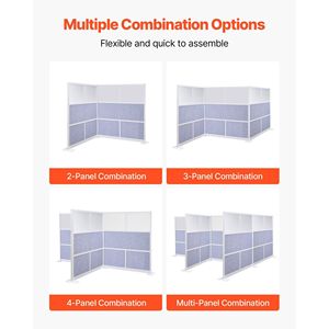 Divisorio per Ufficio 1 Pezzo 178x178 cm, Parete Modulare Divisoria per la Privacy, Divisorio per Stanza in PET Satinato, Postazione di Lavoro Migliorata - Product Image 4