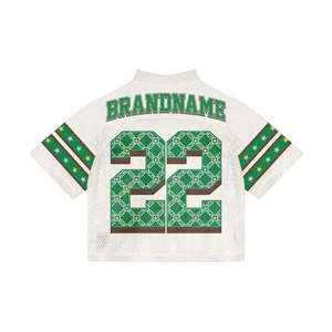 Maillot de football personnalisé de haute qualité, col en V surdimensionné, uniforme scolaire, coupe ample, manches courtes, maillot de football en mesh pour homme - Product Image 4