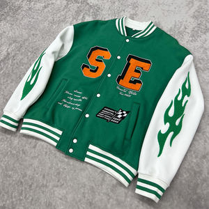 Veste varsity vintage imperméable streetwear d'hiver avec patchwork brodé, patch personnalisé, unisexe - Product Image 3