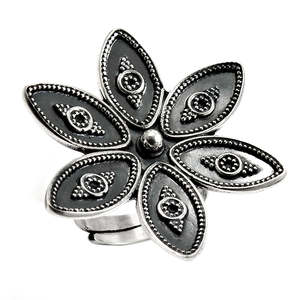 925 Sterling Silver <b>Adjustable</b> <b>Ring</b> Comes With Classic And Ethnic Flower Design Handmade Boho <b>Ring</b> For Engagement & Anniversary - Product Image 1