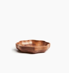 Bol en bois d'acacia naturel, rond, écologique, poli, vaisselle en bois, bol à salade, bol à fruits - Product Image 6