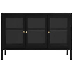 Aparador con Patas Ajustables en Acero con Recubrimiento en Polvo Negro, Gabinetes Medianos para Sala de Estar - Product Image 3