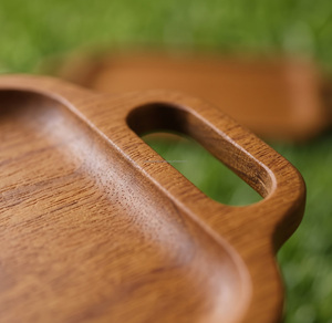 Bandeja de Servir de Madera para Cocina, Rectangular, con Asas, Color Sólido Pulido, Moderna, Multifuncional, para Té, Café, Aperitivos, para el Hogar y Fiestas - Product Image 4