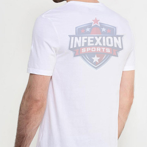 T-shirt pour homme en coton blanc, coupe classique, col rond, manches courtes, couleur unie, style jersey décontracté - Product Image 2