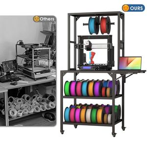 Supporto per Stampante 3D con Porta Filamenti, Base da Tavolo Robusta per Bobine a T con Ruote, Accessori per Stampanti 3D - Product Image 4