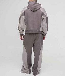 Ensemble de survêtement gris à capuche pour homme, sweat-shirt en coton, pantalon de jogging, coupe ample, décontracté, pour l'automne, avec logo imprimé, longueur intégrale - Product Image 2
