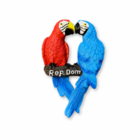 Aimant de réfrigérateur en résine, fait main et peint à la main, avec logo personnalisé, motif perroquet ara, souvenir touristique mondial, vente en gros