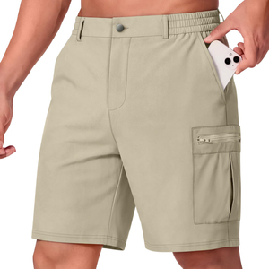 Shorts de golf pour homme Pro Player, coupe slim, respirants, bas de sport, shorts cargo, taille mi-haute, bande élastique, avec poches zippées - Product Image 1