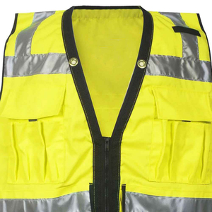 Gilet de sécurité réfléchissant respirant en polyester OEM, vêtements de travail haute visibilité pour les travailleurs de la construction, industriels, routiers et extérieurs - Product Image 6