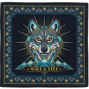 Bandana de Algodón Transpirable con Diseño de Lobo Personalizado, 22 Pulgadas, Diseño Impreso, Bordes Laterales Cosidos, Bandana Personalizada - Product Image 1