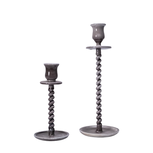 Compre un Portavelas Decorativo para Decoración del Hogar, Acabado Gris, Portavelas Decorativo de Aluminio Fundido, Hecho a Mano, Personalizado, S/2 - Product Image 1