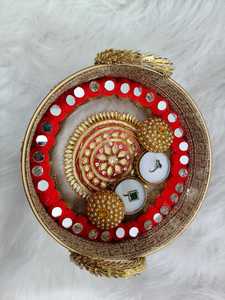 Bandeja Ritual Metálica Hecha a Mano, Plato Decorativo para Compromiso, Juego de Decoración Tradicional para Boda de Novios - Product Image 4