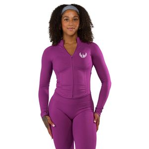 Shaped <b>Jackets</b> Women's Purple Full Zip Performance <b>Jacket</b> Long Sleeve Stretch <b>Workout</b> Gym Running Fitness Lightweight <b>Jacket</b> - Product Image 2