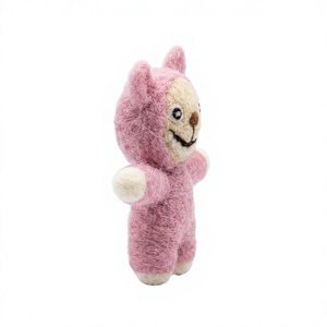 Premium Handmade Eco-Friendly Traditional Pink <b>Felt</b> Bear Doll <b>Ornament</b> Small Cartoon Wall Hanging <b>Christmas</b> Decoration - Product Image 3