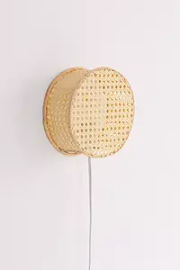 Competitive Price Rattan Round <b>Sconce</b> <b>Wall</b> <b>Lights</b> Classic Woven Rattan <b>Wall</b> Hanging Lamp For Bedroom Living Room Hotel Decor - Product Image 5