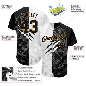 Vente Flash : Maillot de Baseball Personnalisé en Polyester 100% à Manches Raglan / Maillot Décontracté à Boutons, Tricoté, Séchage Rapide et Respirant pour l'Été - Product Image 2