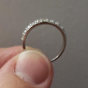 Anillo de banda chapado en oro de 18 quilates con diamante de laboratorio de 0.50 quilates para mujer |   Anillo de Aniversario de Bodas con Certificación IGI VS1 |   Joyería nupcial apilable - Product Image 6
