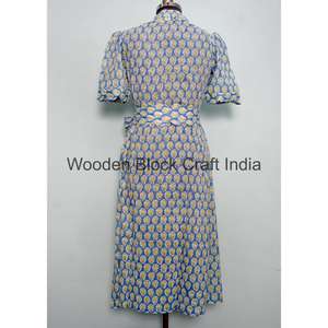 Blusa Ecológica de Estilo Bohemio Vintage, de Algodón, Cuello en V, con Detalle de Botones, Manga Corta, Silueta en A, Informal para Oficina - Product Image 6