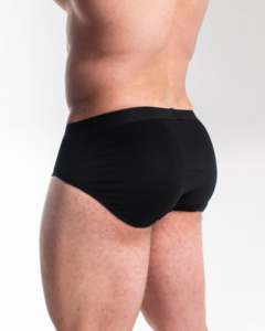 Caleçons boxeurs mi-hauts noirs pour hommes 100 % coton tricoté sans couture couleur unie - Product Image 5