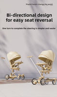 Poussette double pour bébés personnalisable, légère, à quatre roues, avec un angle de vue élevé, facile à pousser et pliable