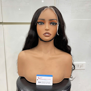 100% Raw Vietnamese Human Hair Extensions Wig Long <b>Body</b> <b>Wave</b> Natural Black Soft Smooth ready to ship Swiss HD lace - Product Image 4