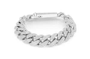 Pulsera de Cadena de Oro Sólido de 24K para Hombre con Diamantes Micro Pavé de Corte Brillante Redondo, Estilo Hiphop de Lujo para Uso Diario - Product Image 2