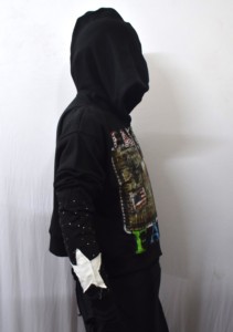 Sweat-shirt à capuche zippé pour homme Pakers Gear avec imprimé strass, coupe classique, style hip-hop, noir, manches longues, tricoté en polyester - Product Image 6
