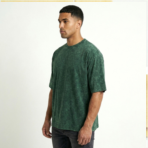 Camiseta de Hombre de Lujo, Estilo Retro, Teñido Personalizado, Lavado Mineral, 100% Algodón, Tejido Grueso, Corte Holgado, Transpirable - Product Image 4