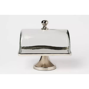 Supports à gâteaux en métal au style élégant avec couvercle en verre, présentoir à desserts rond de haute qualité, fournitures pour gâteaux d'anniversaire à domicile - Product Image 2