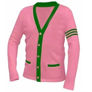 Wholesale for Embroidery Wool/Acrylic Anti-shrink Quick Dry Knit <b>Cardigan</b> Sweaters for Sorority Fraternity College Varsity - Product Image 1
