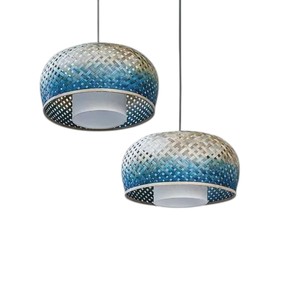 Signature Creative Gradient Design Bamboo Lampshade Handmade Woven Ceiling Pendant <b>Light</b> <b>Fixture</b> <b>Rustic</b> Chandelier - Product Image 3