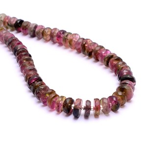 AAA+ Tourmaline 7mm-8mm Heishi Faceted Beads Natural Bio Tourmaline Semi Precious Gemstone Wheel Tyre <b>Spacer</b> Beads For Jewelry - Product Image 5