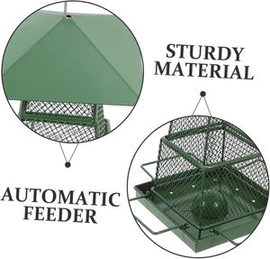 Mangeoire à oiseaux d'extérieur en métal durable, design en maille, peu encombrante, à crochet simple, pour jardins, balcons et patios - Product Image 2