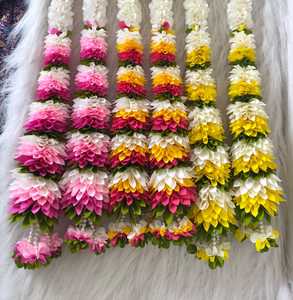 Guirlande en tissu de jasmin colorée faite à la main pour mariage, fête et décoration intérieure |   Décor festif indien/pakistanaise écologique à suspendre - Product Image 3