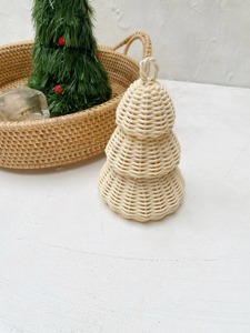 Decoración navideña de ratán para mesa auxiliar, adorno navideño hecho a mano para mesa, decoración para estante, sala de estar y estilo navideño - Product Image 1