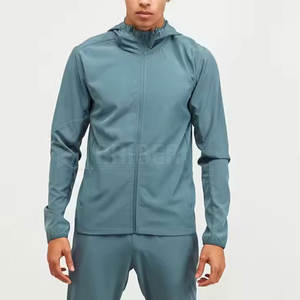 Ensemble coupe-vent décontracté uni avec fermeture éclair pour homme – Veste et pantalon de sport respirants, légers et confortables (2 pièces) - Product Image 6