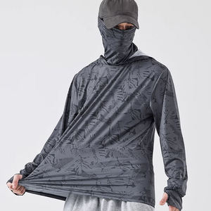 Chemises de pêche à protection UV, vêtements de pêche à manches longues, design personnalisé, masque intégré, sweat à capuche de pêche à séchage rapide avec masque facial - Product Image 4
