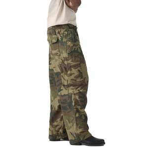 Pantalon cargo ample pour homme en sergé de coton premium, coupe décontractée, taille ajustable, multi-poches, fabrication sur mesure - Product Image 2