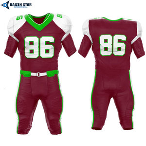 American Football Uniform Set Brown Green White 86 Number Sublimated V-Neck Short Sleeve Fitted Moisture Wicking Adult Men - Product Image 6